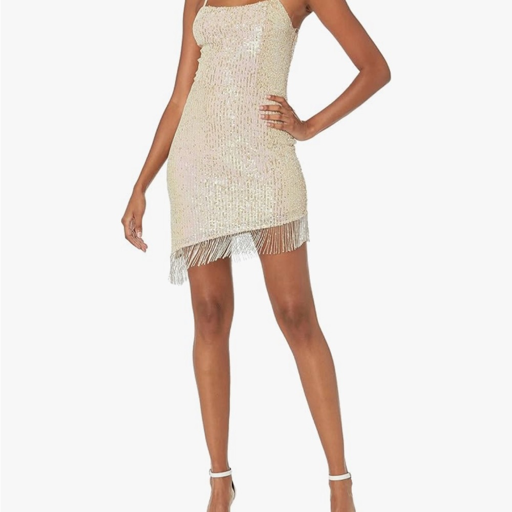 Speechless Gold Asymmetrical Bodycon Cocktail Dress